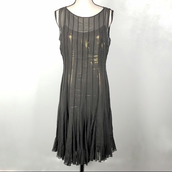 EUC Rickie Freeman for Teri Jon Pewter dress - Picture 2 of 16